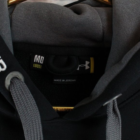 Under Armour MD Loose Black Long Sleeves Hooded Pullover Sweatshirt Size M - Picture 3 of 8